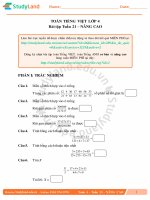 TOÁN TIẾNG VIỆT LỚP 4 Bài tập Tuần 21 – NÂNG CAO – ĐỀ 1