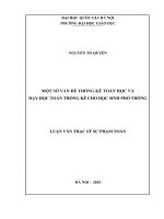 Một số vấn đề thống kê toán học và dạy học toán thống kê cho học sinh phổ thông