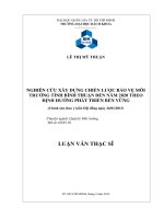 Nghiên cứu xây dựng chiến lược bảo vệ môi trường tỉnh bình thuận đến năm 2020 theo định hướng phát triển bền vững  