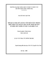 Mối quan hệ giữa Đảng với nhân dân trong điều kiện xây dựng nhà nước pháp quyền xã hội chue nghĩa ở Việt Nam hiện nay