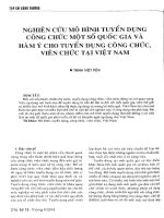 Nghiên cứu mô hình tuyển dụng công chức một số quốc gia và hàm ý cho tuyển dụng công chức, viên chức tại Việt Nam