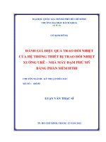 Đánh giá hiệu quả trao đổi nhiệt của hệ thống thiết bị trao đổi nhiệt xưởng u rê nhà máy phú mỹ bằng phần mềm htri  