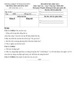 Đề thi học kì 1 môn Ngữ văn 7 năm 2020-2021 có đáp án - Trường THCS Hương Sơn