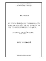 Xây dựng mô hình kiểm soát chất lượng và tiến độ quy trình thi công lắp đặt thang máy tại công ty tnhh thyssenkrupp e vn cn tp  hcm  