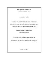 Vai trò của đoàn thanh niên cộng sản hồ chí minh huyện hậu lộc, tỉnh thanh hóa trong công tác phát triển đảng viên  