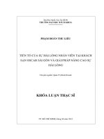 Tiền tố của sự hài lòng nhân viên tại khách sạn oscar sài gòn và giải pháp nâng cao sự hài lòng  