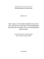 Thực trạng tuân thủ điều trị bệnh tăng huyết áp và một số yếu tố liên quan ở người bệnh điều trị ngoại trú tại trung tâm y tế thành phố hòa bình năm 2019 