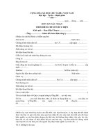 Mẫu đơn xin xác nhận thời điểm chuyển bưu điện