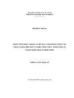 Phân tích thực trạng và đề xuất giải pháp nâng cao chất lượng đội ngũ cán bộ, công chức tỉnh long an  