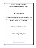 Kế hoạch kinh doanh cho công ty dịch vụ đào tạo và phát triển bản thân ở lứa tuổi 12   24 trên địa bàn tp  hồ chí minh giai đoạn 2012 2014  