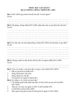 PHIẾU HỌC TẬP GDCD 8Bài 14: PHÒNG CHỐNG NHIỄM HIV-AIDSBài 15: PHÒNG NGỪA TAI NẠN LIÊN QUAN ĐẾN VŨ KHÍ, CHÁY NỔ VÀ CÁC CHẤT ĐỘC HẠI