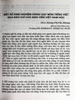 Một số kinh nghiệm giảng dạy môn tiếng Việt qua báo chí cho sinh viên Việt Nam học