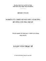 Nghiên cứu thiết kế máy đúc lề đường bê tông cốt pha trượt  