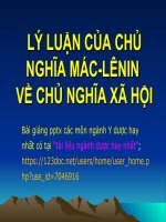 LÝ LUẬN của CHỦ NGHĨA mác LÊNIN về CHỦ NGHĨA xã hội ppt _ TRIẾT HỌC MAC LÊNIN