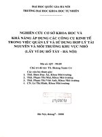Nghiên cứu cơ sở khoa học và khả năng áp dụng các công cụ kinh tế trong việc quản lý và sử dụng hợp lý tài nguyên và môi trường khu vực nhỏ