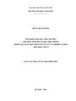 Tích hợp Giáo dục môi trường cho học sinh Trung học Phổ thông thông qua dạy học phần dẫn xuất của Hiđrocacbon - Hóa học lớp 11