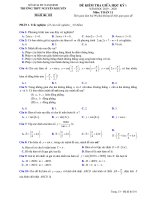 Đề thi giữa học kì 1 toán 11 năm 2019-2020 trường THPT Nguyễn Khuyến