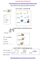 Đề Cương Ôn Tập  học kì 2 Tiếng Anh Lớp 1