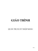 Giáo trình Quản trị Xuất nhập khẩu