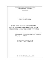 Đánh giá các nhân tố ảnh hưởng và các giải pháp tăng khả năng thành công của dự án xây dựng khu vực công  