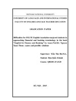 Khó khăn với sinh viên chuyên ngành dịch trong việc tiếp cận thuật ngữ tài chính ngân hàng trong khóa học tiếng anh tài chính ngân hàng  nguyên nhân và giải pháp đề ra