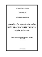 Nghiên cứu một số đặc điểm nhân trắc học phát triển tai người Việt Nam