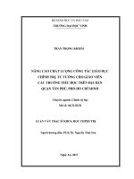 Nâng cao chất lượng công tác giáo dục chính trị, tư tưởng cho giáo viên các trường tiểu học trên địa bàn quận tân phú, thành phố hồ chí minh  