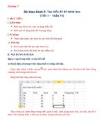 TIN 7 - Bài TH 9 -Tạo biểu đồ để minh họa- Tiết 1-Tuần 33