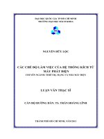Các chế độ làm việc của hệ thống kích từ máy phát điện  