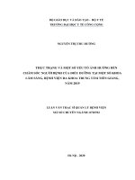 Thực trạng và các yếu tố liên quan đến công tác chăm sóc người bệnh của điều dưỡng tại các khoa lâm sàng, bệnh viện đa khoa trung tâm tiền giang năm 2018 