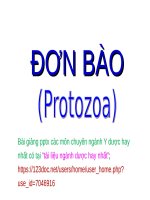 ĐẠI CƯƠNG đơn bào ppt _ KÝ SINH TRÙNG