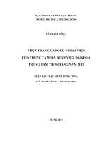 Thực trạng cấp cứu ngoại viện của trung tâm 115, bệnh viện đa khoa trung tâm tiền giang năm 2018 