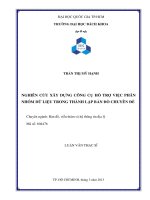 Nghiên cứu xây dựng công cụ hỗ trợ việc phân nhóm dữ liệu trong thành lập bản đồ chuyên đề  