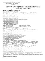 TL Địa 11 - Đề cương ôn tập kiểm tra 1 tiết kì 2(19-20)