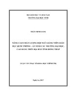 Nâng cao chất lượng đội ngũ giảng viên giáo dục quốc phòng an   ninh các trường đại học, cao đẳng trên địa bàn tỉnh đồng tháp  