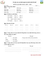 ĐỀ ôn tập môn TOÁN  lớp 1  p2 