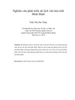 Nghiên cứu phát triển du lịch văn hóa tỉnh  Bình Định