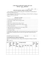 Mẫu đơn đề nghị mua biên lai phí lệ phí