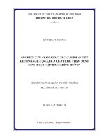 Nghiên cứu và đề xuất các giải pháp tiết kiệm năng lượng, hóa chất cho trạm xlnt sinh hoạt tập trung bình hưng  