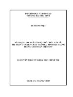 Xây dựng đội ngũ cán bộ chủ chốt cấp xã, thị trấn ở huyện châu thành a, tỉnh hậu giang trong giai đoạn hiện nay  