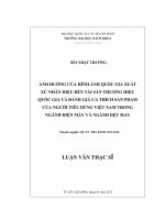 Ảnh hưởng của hình ảnh quốc gia xuất sứ nhãn hiệu đến tài sản thương hiệu quốc gia và đánh giá ưa thích sản phẩm của người tiêu dùng việt nam trong ngành điện máy và dệt may  