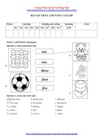 Bài tập tiếng anh nâng cao lớp 3