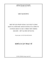 Một số giải pháp nâng cao chất lượng dịch vụ chăm sóc khách hàng của công ty cổ phần dịch vụ bưu chính viễn thông sài gòn   spt tại phú mỹ hưng  