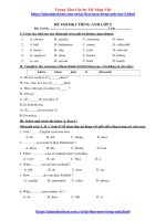 Đề thi HK1 tiếng anh lớp 5