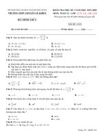 Đề thi học kì 1 toán 12 năm 2019-2020 trường Thpt Chuyên Lê Khiết |