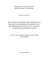 Thực trạng tuân thủ điều trị và một số yếu tố liên quan ở người bệnh đái tháo đường type 2 điều trị ngoại trú tại trung tâm y tế huyện tam dương  tỉnh vĩnh phúc năm 2019”  