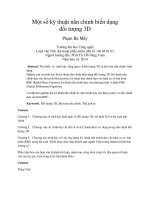 Một số kỹ thuật nắn chỉnh biến dạng  đối tượng 3D