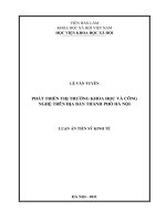Phát triển thị trường khoa học và công nghệ trên địa bàn thành phố hà nội 