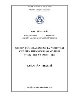 Nghiên cứu khả năng xử lý nườc thải chế biến thủy sản bằng mô hình stick bed và swim bed  