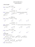Bài tập ôn tập môn Toán lớp 11 tuần năm nghỉ phòng dịch Covid-19 (Từ 06.4.2020 đến 12.4.2020)
